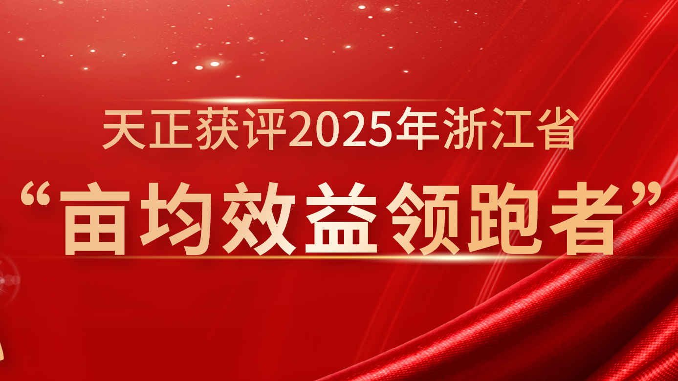 创新变革成效显著，天正再获亩均效益全省标杆